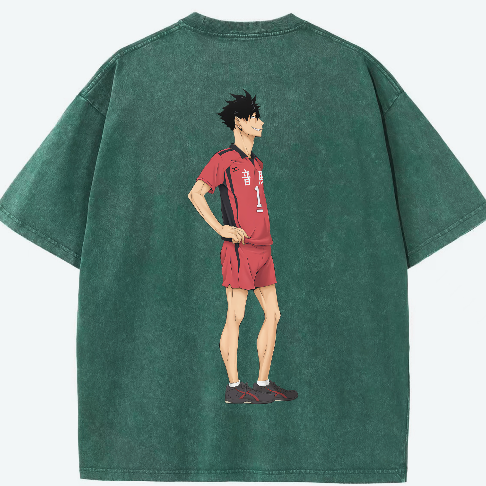 （画像用） ハイキュー!! Haikyu!! 綿100% ヴィンテージ風 半袖Tシャツ（背面プリント）